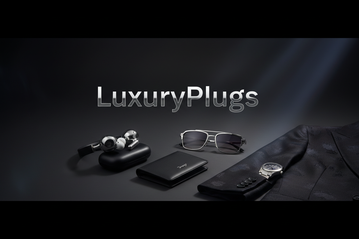 LuxuryPlugs hero banner met AirPods